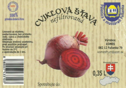 Cviklová šťava - nefiltrovaná 0,35L